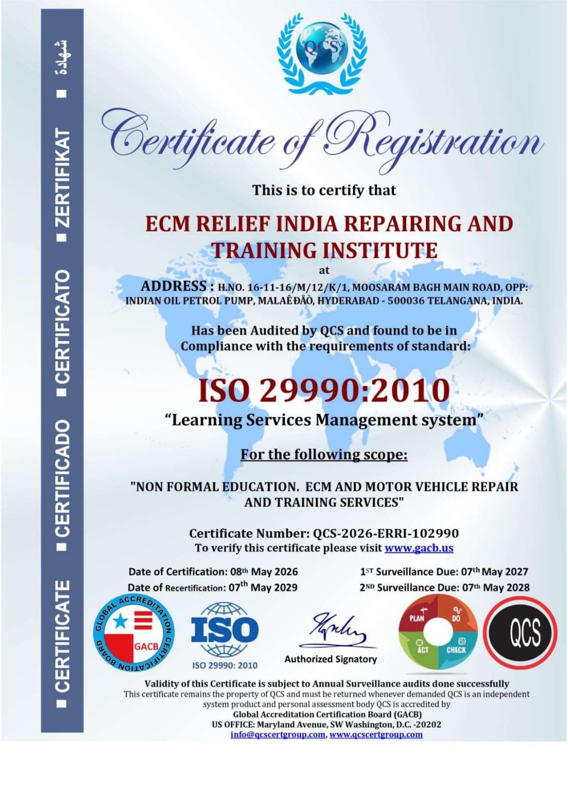 ecm relife ISO certification